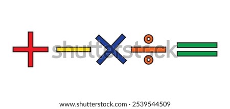 plus, minus, multiply, divide, equal   icons vector. eps 10