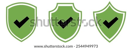 Security shield and shield check set. Protect shield icons. 333