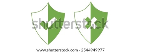 Security shield and shield check set. Protect shield icons. 333