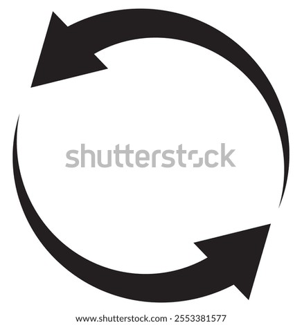 Black replay or reload arrow icon vector symbol  EPS 10