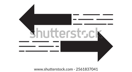 Replacement with movement. Vector linear icon isolated on white background.