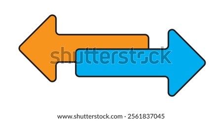 Replacement with movement. Vector linear icon isolated on white background.