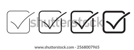 check box icon with correct, accept checkmark icons green tick box, check list circle frame - checkbox symbol sign. 111