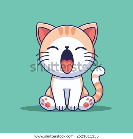 Similar – Image, Stock Photo Cat yawns Yawn flat cat