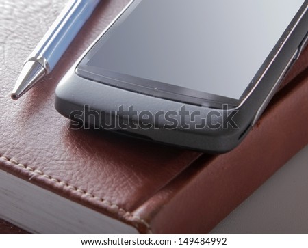 notebook and phone