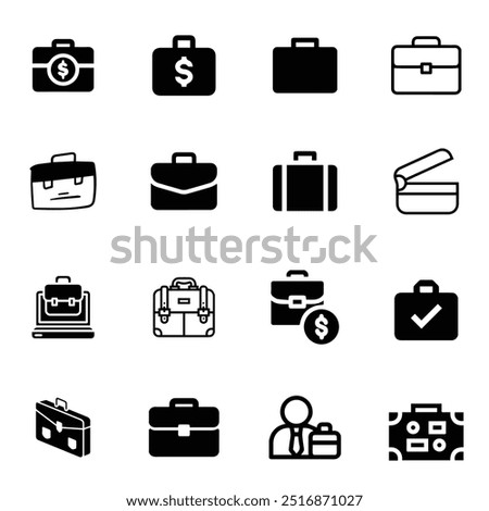 Briefcase Dollar Icons Bag Pack Vector