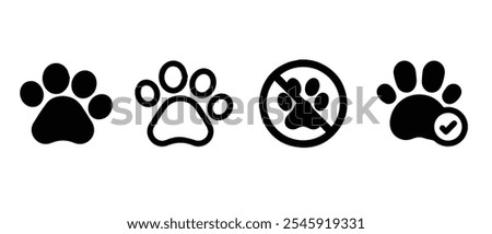 Paw Icons Pack Set Vector