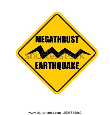 Megathrust earthquake warning symbol sign illustration