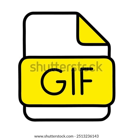 GIF format document logo icon vector illustration