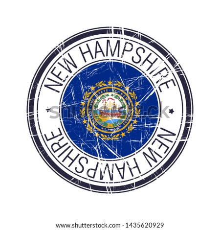 Great state of New Hampshire postal rubber stamp, vector object over white background