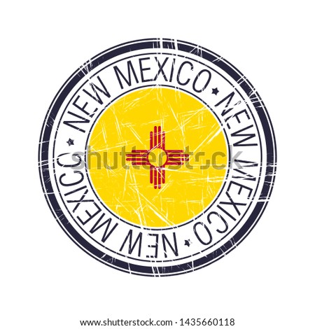 Great state of New Mexico postal rubber stamp, vector object over white background