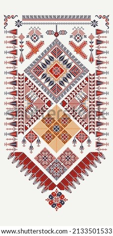 Vector tatreez ornament, traditional Palestinian embroidery pattern