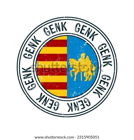 Genk, Belgium city vector grunge rubber stamp over white background