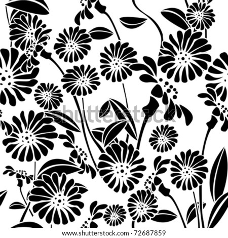 Decorative Floral Pattern, Background Stock Vector 48591007