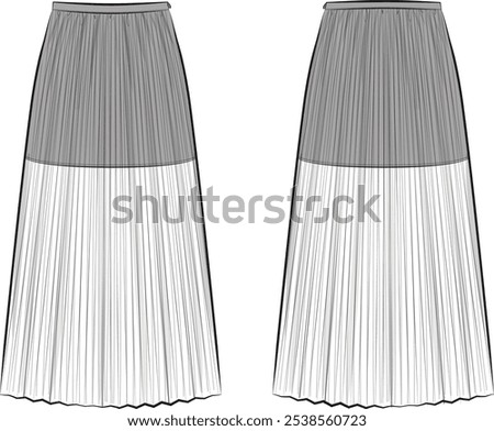 A pleated tulle midi skirt