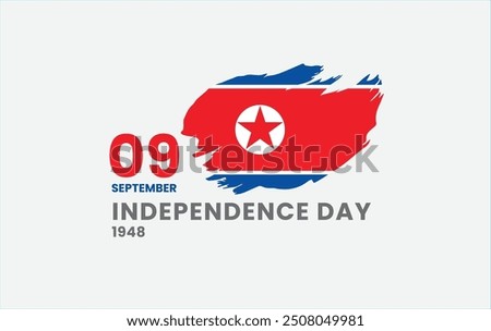 Happy national day of North Korea, Grunge brush flag illustration, south korea national day with korean flag	