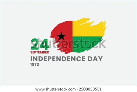 Guinea-Bissau National day, 24th September Guinea Bissau Independence Day, Brush painted grunge flag of Guinea Bissau