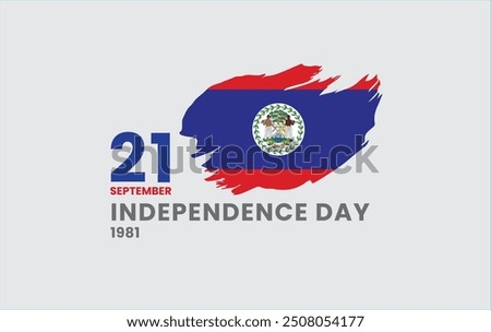 Happy Independence Day of Belize, Belize National Day 21 September, Freedom, Brush painted grunge flag of Belize