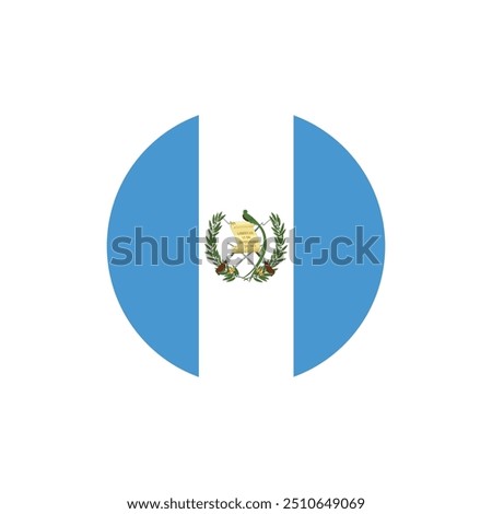 Guatemala flag sign in round shape, Guatemala national flag, Guatemala flag on white background vector illustration