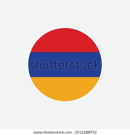 Armenia national flag icon design. Armenia circle flag. Round of Armenia flag.