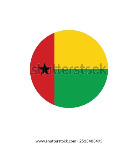 Guinea Bissau flag in round circle vector illustration, Guinea Bissau round icon, symbol, button	
