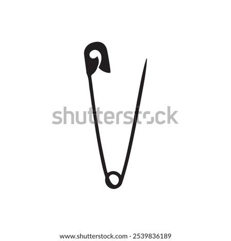 Open safety pin silhouette. Safety pin icon vector illustration design. Safety pin symbol.