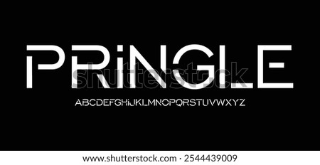 Pringle, Modern Future bold Alphabet Font Logo. Typography urban italic style fonts technology, sport, movie brand and logos. vector illustration