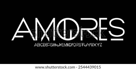 Amores, Modern Future bold Alphabet Font Logo. Typography urban italic style fonts technology, sport, movie brand and logos. vector illustration