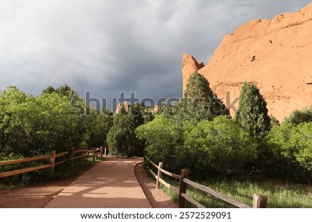 Similar – Image, Stock Photo Rock formation near path in nature