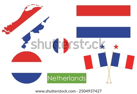 Netherland Map Flag Vector illustration 