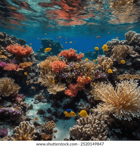 Image, Stock Photo Glowing coral reef in ocean