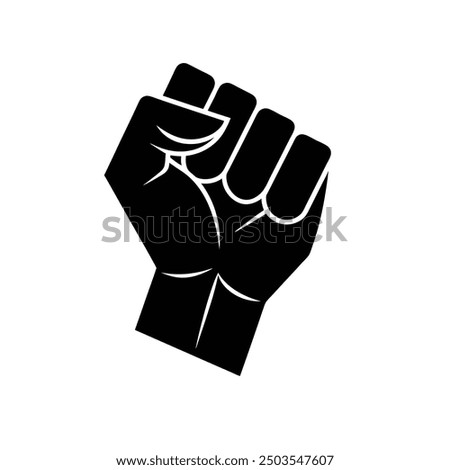 Similar – Image, Stock Photo black fist in the air as a sign of power