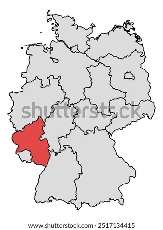 Location of Rhineland-Palatinate in Germany
red colour, thick border