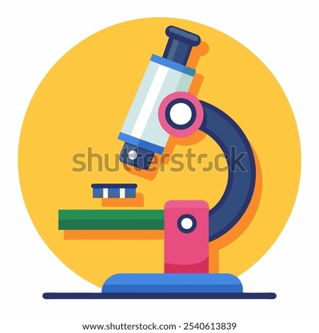 A vibrant illustration of a microscope, perfect for educational materials, science-themed projects, or adding a touch of scientific curiosity to your designs.