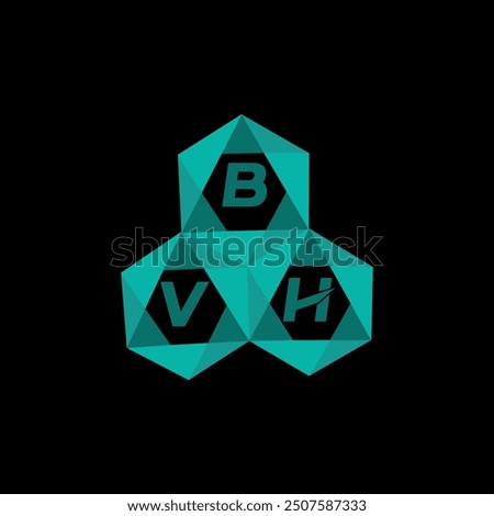 BVH creative minimalist letter logo. BVH unique vector initials alphabet letter logo design
