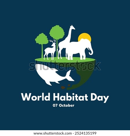 World habitat day as awareness  Animal's on earth, illustration vector world habitat day art illustration vector