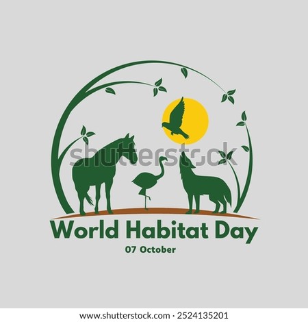 World habitat day as awareness  Animal's on earth, illustration vector world habitat day art illustration vector