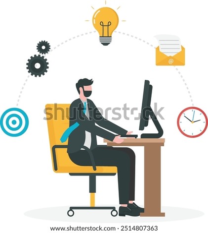 Administrator or assistant occupation, secretary or accountant professional, receptionist work with answer telephone, schedule calendar or coordination, businesswoman admin working at office desk.

