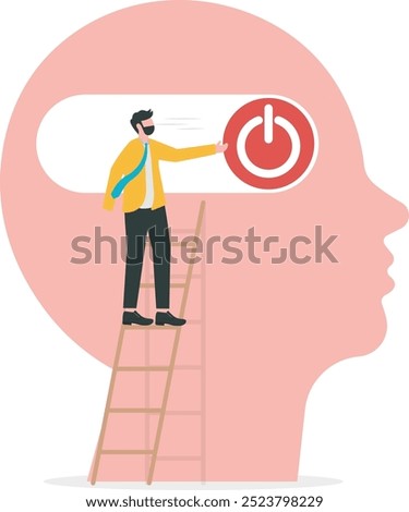 Big head human think growth mindset different fixed mindset concept vector

