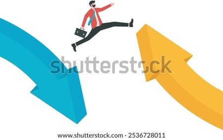 move forward, businessman hold fallen companion, Concept business vector illustration
