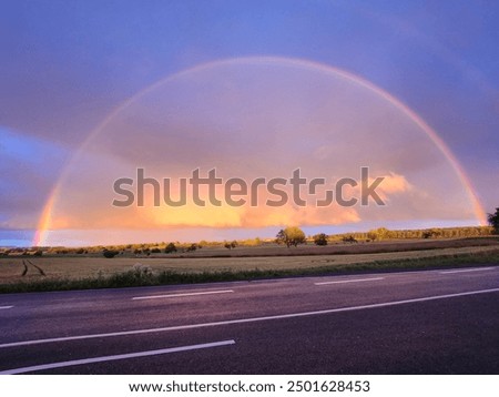 Similar – Image, Stock Photo Rainbow after a thunderstorm in Gembeck at Twistetal in the district of Waldeck-Frankenberg in Hesse, Germany