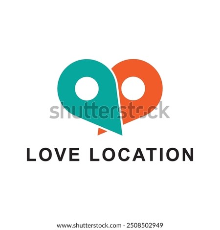 LOVE LOCATION VECTOR LOGO DESIGN. HEART PIN LOGO DESIG. COMBINATION MARK LOGO.