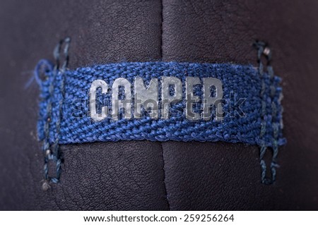 BOLOGNA, ITALY - MARCH 1, 2015: Camper logo. Camper is a shoe company based in Inca, Spain. Lorenzo Fluxa Rossello founded the company in 1975.