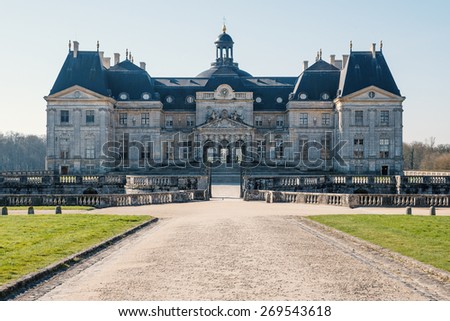 Vaux le Vicomte Castle, baroque French Palace located in Maincy, near Paris. Constructed from 1658 to 1661 for Nicolas Fouquet, the superintendent of finances of Louis XIV.