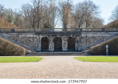 Vaux le Vicomte Castle garden, baroque French Palace located in Maincy, near Paris. Constructed from 1658 to 1661 for Nicolas Fouquet, the superintendent of finances of Louis XIV.