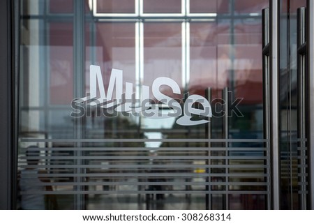 TRENTO, ITALY - JULY 21, 2015: Entrance sign of Muse, an interactive museum designed by architect Renzo Piano, inaugurated on 27 July 2013.