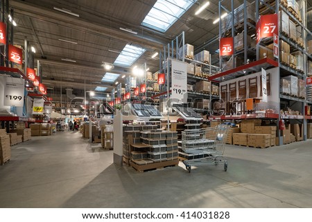 Bologna Italy April 23 2016 Interior View Inside Ikea Store