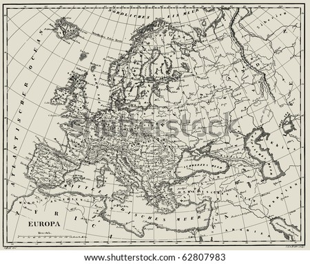 Vector Historical map of Europe from atlas published in 1851. Other vector maps in my portfolio.