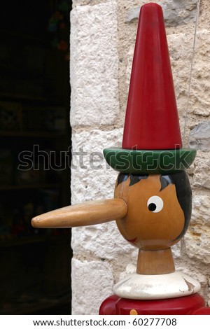 Pinocchio - Famous Italian Wooden Puppet With Long Nose Stock Photo ...