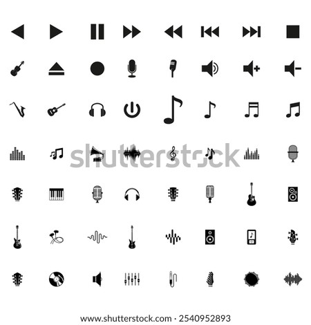 Multiple music icon design. All parts of music icon